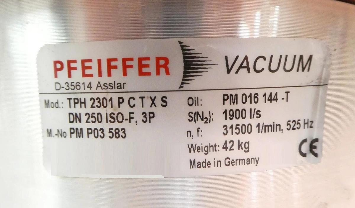 Used TPH 2301 PCTXS Pfeiffer PM P03 583 Turbomolecular Pump TC 750 Tested Working