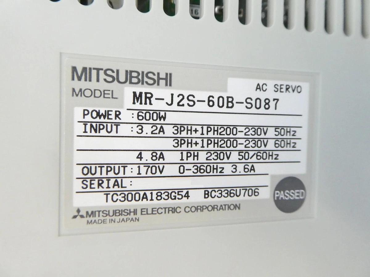 Used Mitsubishi MR-J2S-60B-S087 AC Servo Driver MELSERVO Working Surplus