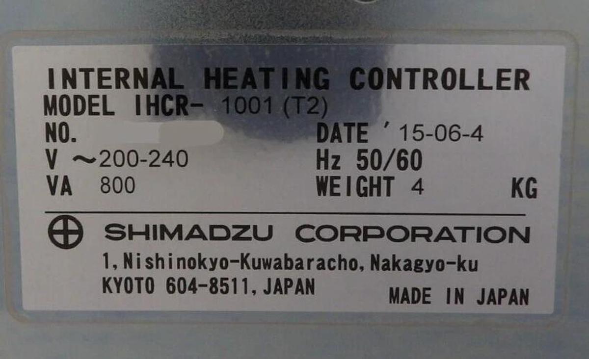 Used Shimadzu IHCR-1001 Internal Heating Controller TEL 3C80-000204-11 Untested As-Is