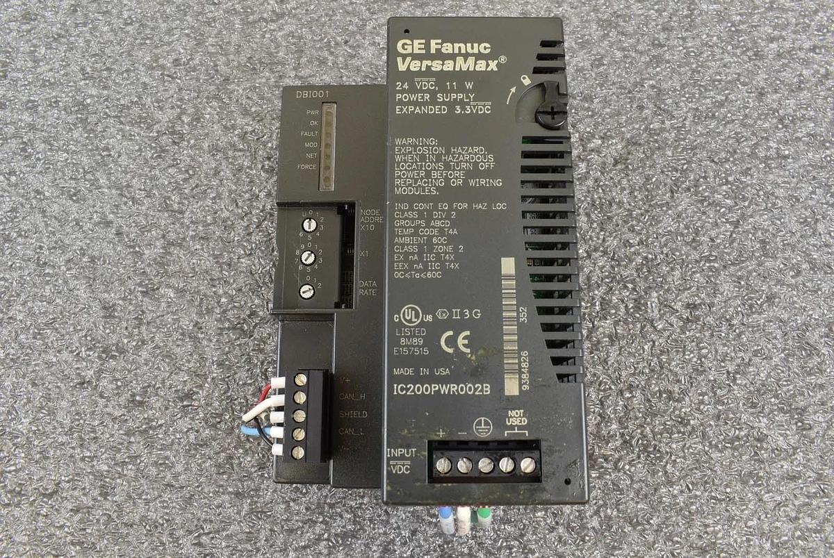 Used GE Fanuc IC200PWR002D VersaMax Power Supply w/Remote Network Interface Module