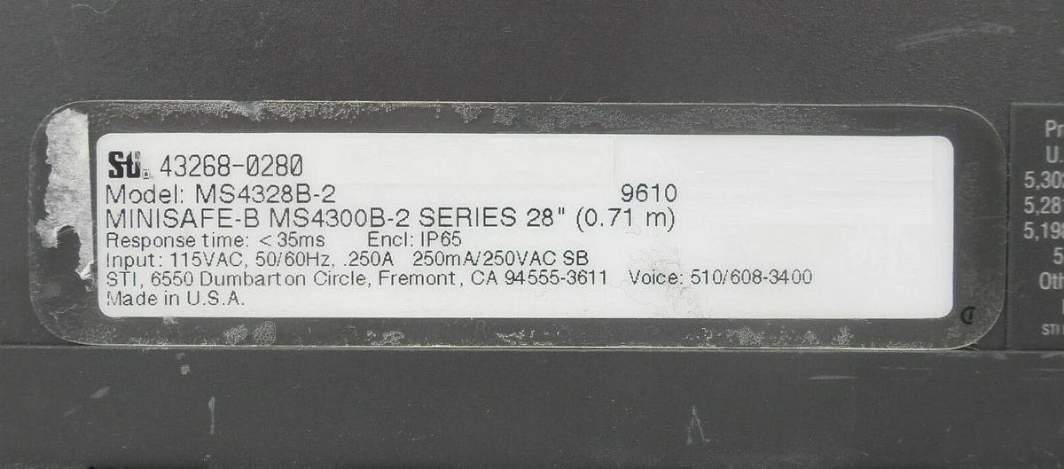 Used Sti 43268-0280 Light Curtain Controller MiniSafe-B 4300B-2 MS4328B-2 Working