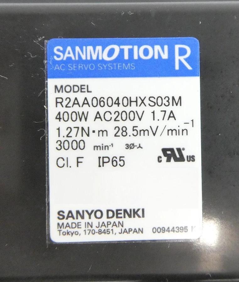 Used Sanyo Denki R2AA06040HXS03M AC Servo Motor SANMOTION R Working