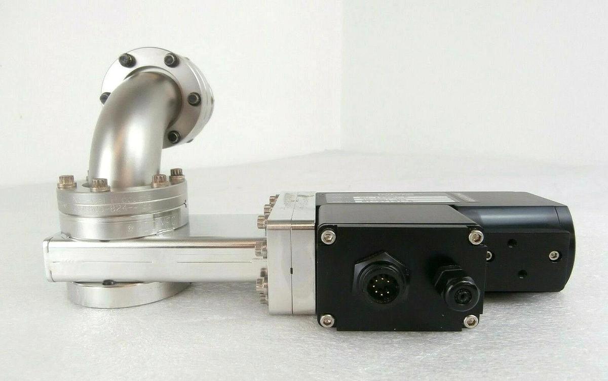 Used MDC Vacuum Products GV-1500V-P Vacuum Gate Valve 90° Angle NW40 Adapter Working
