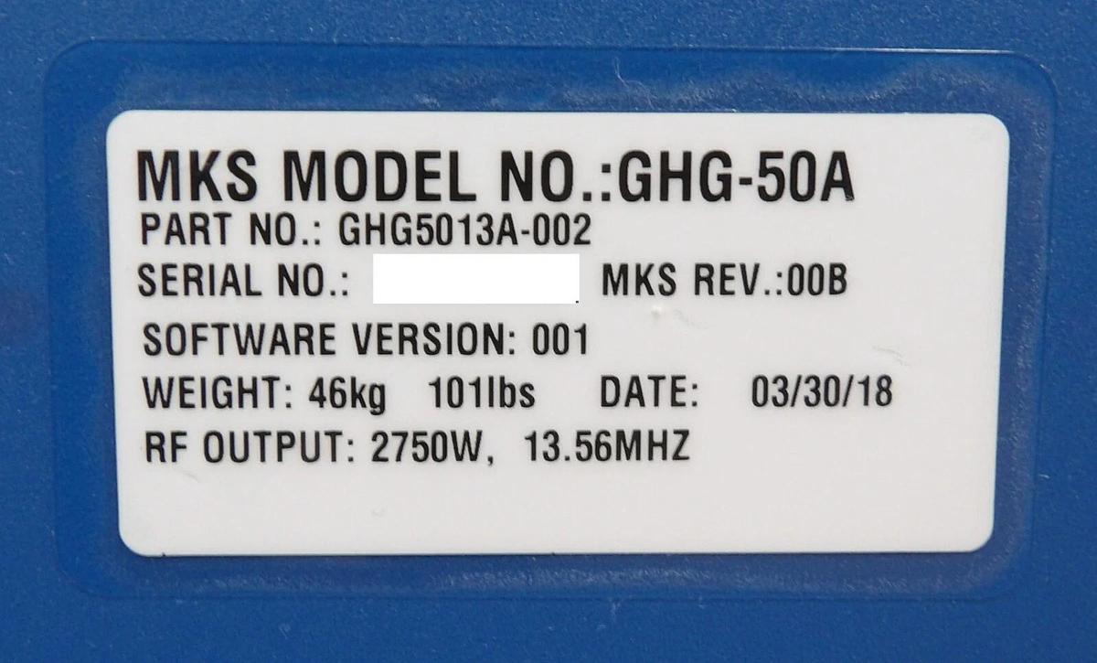 Used GHG-50A MKS Instruments GHG5013A-002 RF Generator 2750W @ 13.56MHz Working