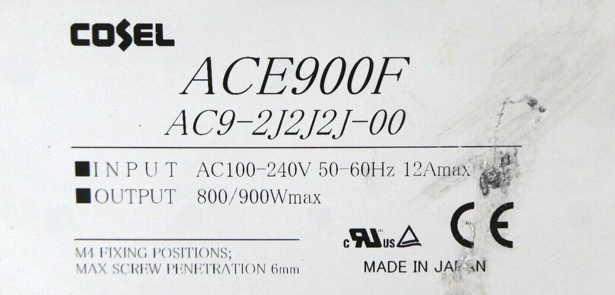 Used Cosel AC9-2J2J2J-00 Power Supply ACE900F Reseller Lot of 2 Working Spare