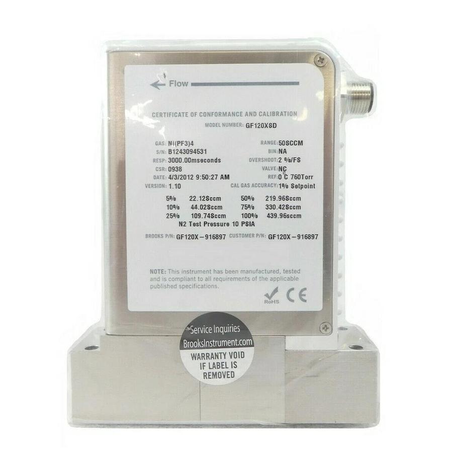 Brooks Instrument GF120X-916897 Mass Flow Controller MFC AMAT New Surplus