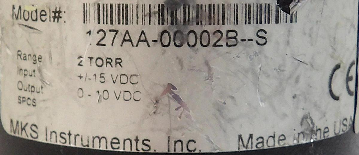 Used MKS Instruments 127AA-00002B--S Baratron Transducer Type 127 Working
