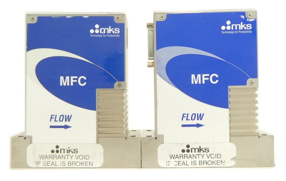 Used MKS Instruments P4B-33372 Mass Flow Controller MFC Reseller Lot of 2 Working