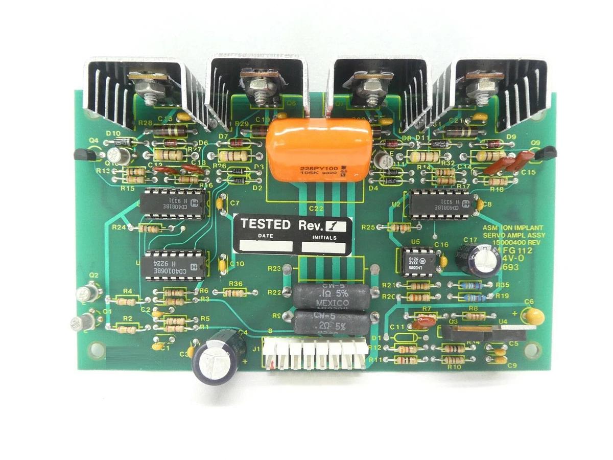 Used Varian Semiconductor VSEA E15000400 ASM Ion Implant Servo Amplifier PCB Rev. 1