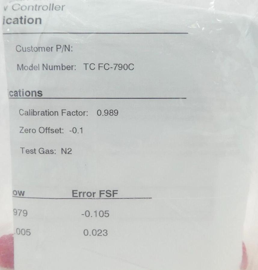 Aera TC FC-790C Mass Flow Controller MFC 20 SCCM O2 Lam 797-008514-204 New