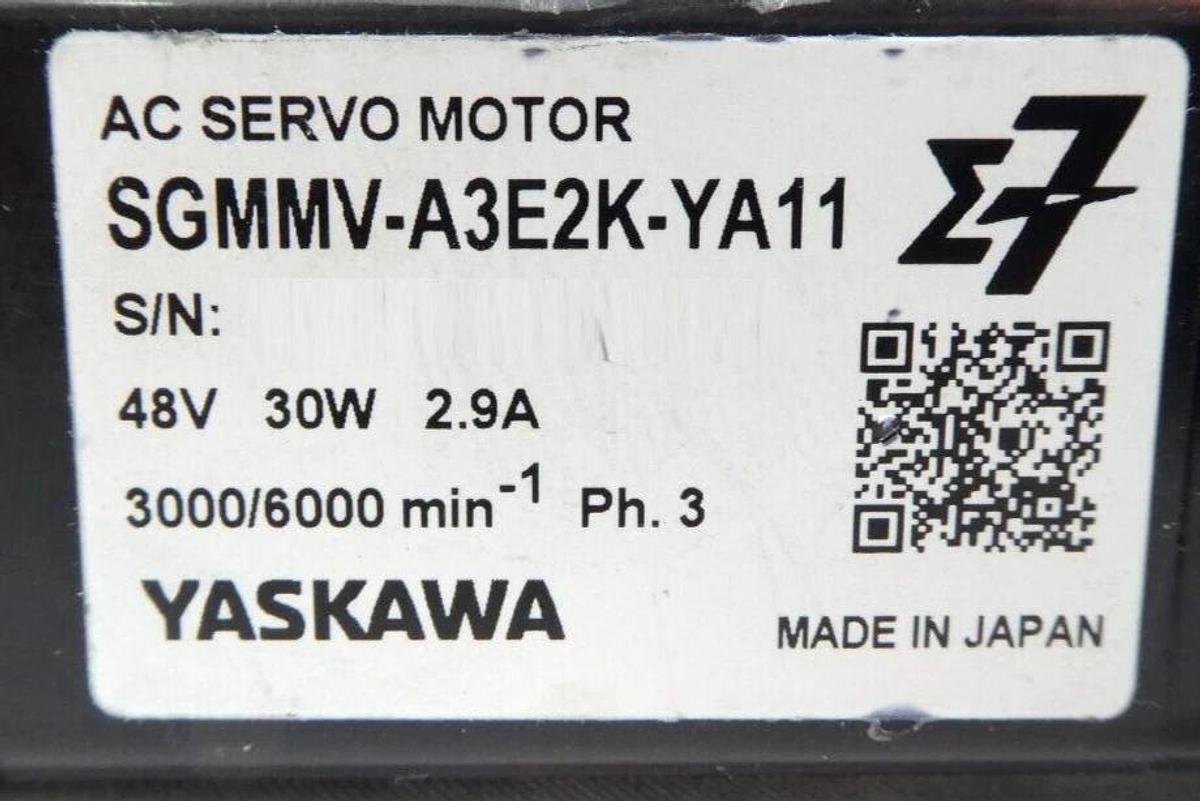Used Yaskawa SGMMV-A3E2K-YA11 AC Servo Motor Reseller Lot of 3 Working Surplus