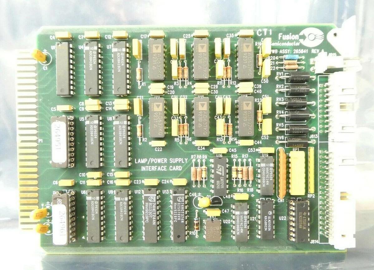 Used Fusion Semiconductor 265841 Lamp/Power Supply Interface PCB Card Working Surplus