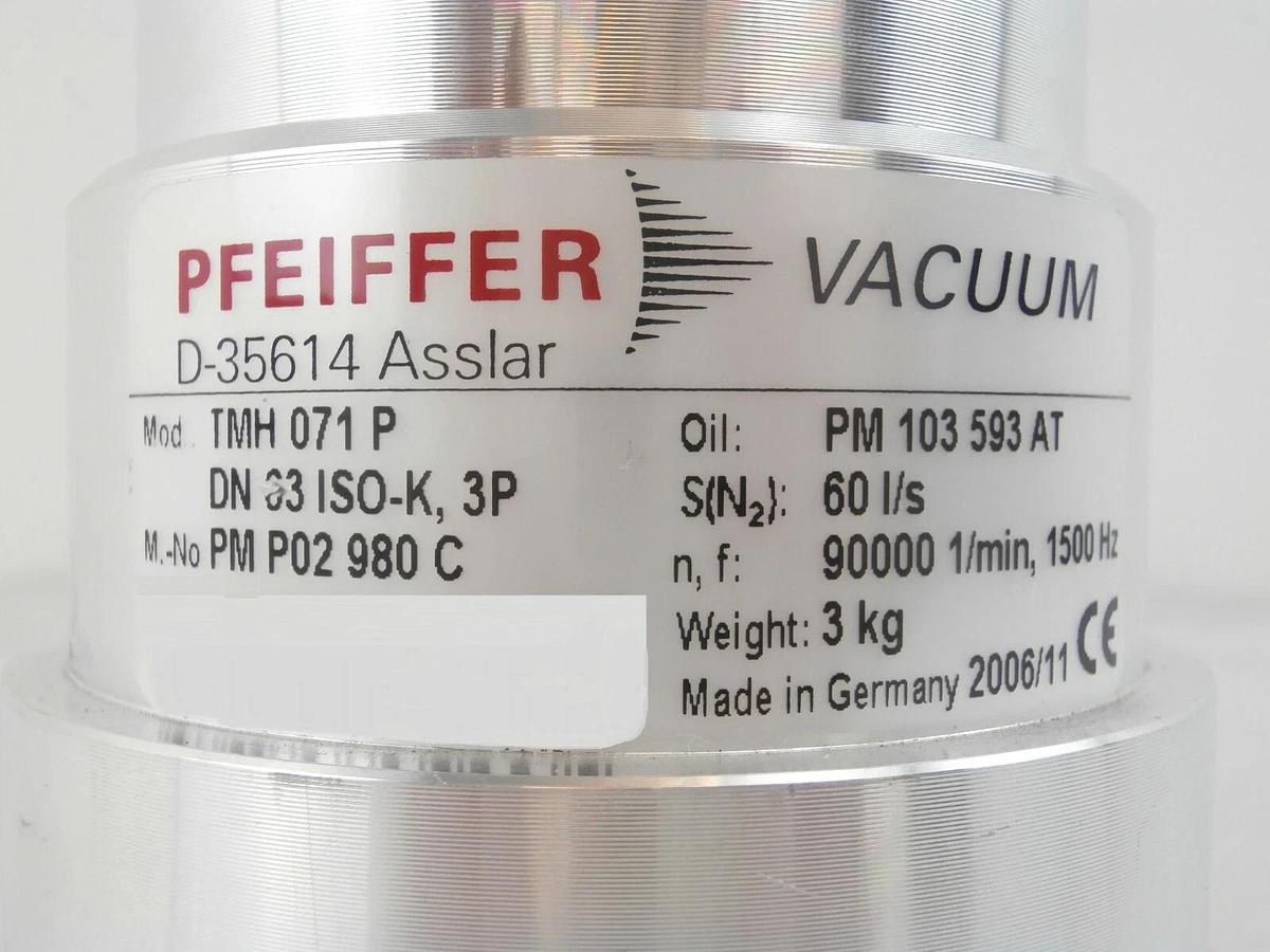 Used TMH 071 P Pfeiffer Vacuum PM P02 980 C Turbomolecular Pump Turbo Working Surplus