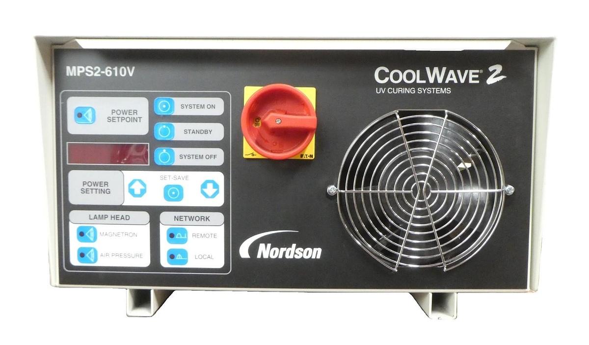 Used Nordson 1612278 UV Curing Systems MPS2-610V CoolWave 2 CW2 610V Working Surplus