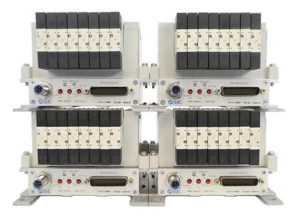 Used SMC US22387 8-Port Pneumatic Manifold EX160-SDN1A Reseller Lot of 4 Working