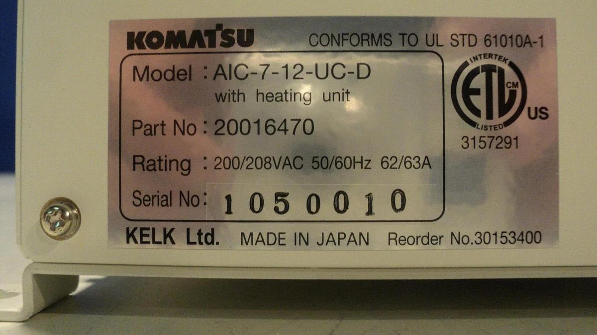 Used Komatsu 20016470 Temperature Controller AIC-7-12-UC-D Used Working