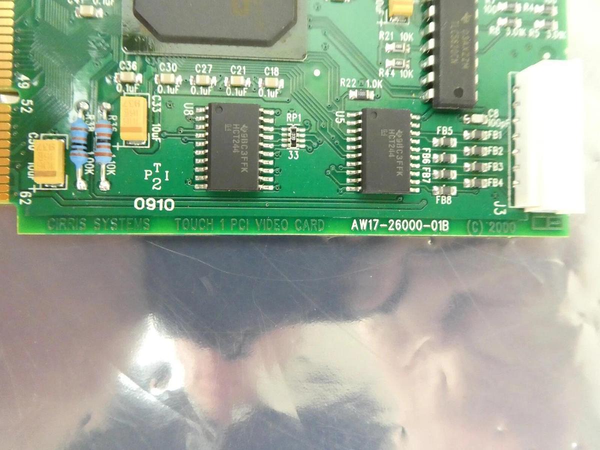 Used Cirris Systems 17-26000-01B Touch 1 PCI Video PCB Card 1000V 1500V Working Spare