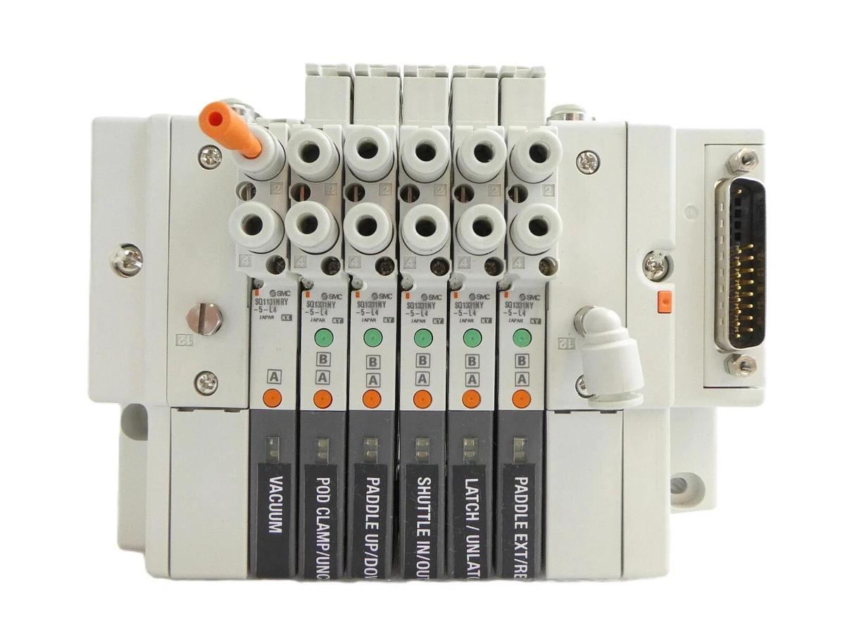 Used SMC SS5Q13-ULB000080 6-Port Pneumatic Solenoid Valve Working Spare