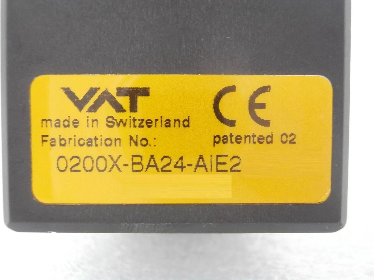 Used VAT 0200X-BA24-AIE2 Pneumatic Slit Valve MONOVAT Series 020 Working Surplus