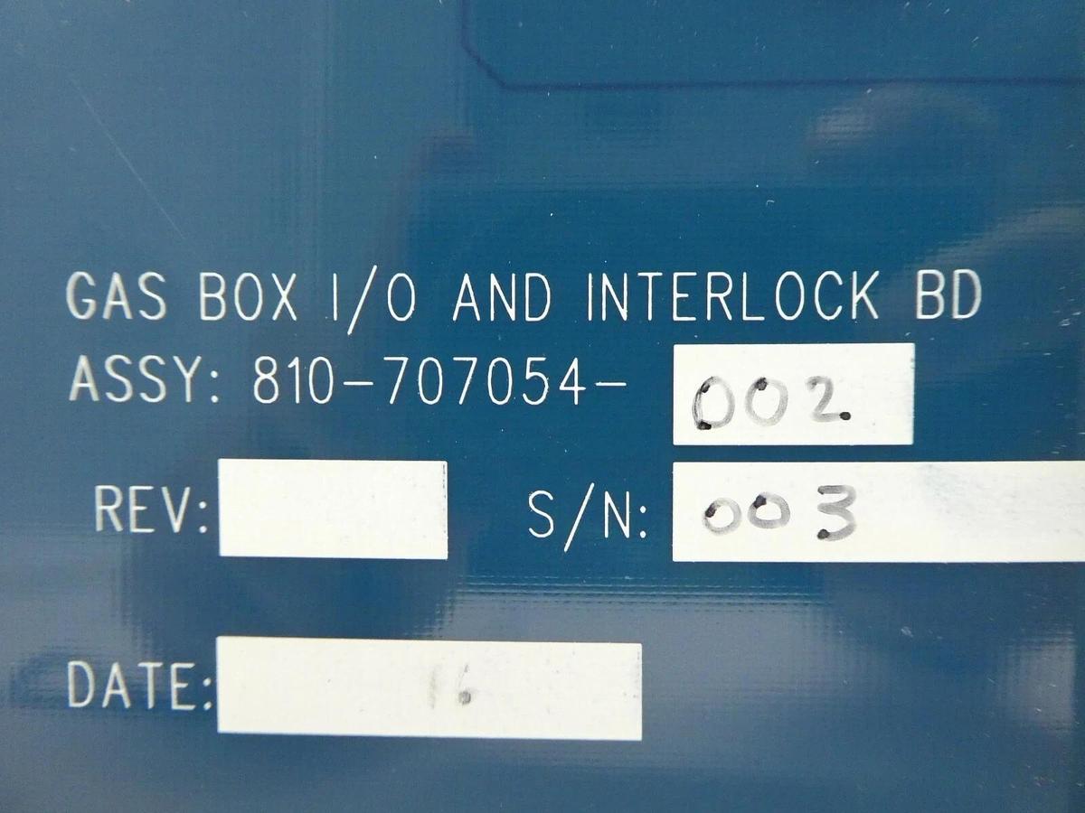 Used Lam Research 810-707054-002 Gas Box I/O Interlock Board PCB FPD Continuum Spare