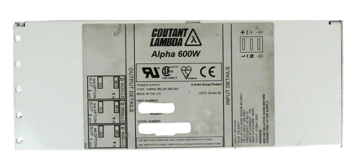 Used TDK-Lambda H60031 Power Supply Module Alpha 600W Working Spare Surplus