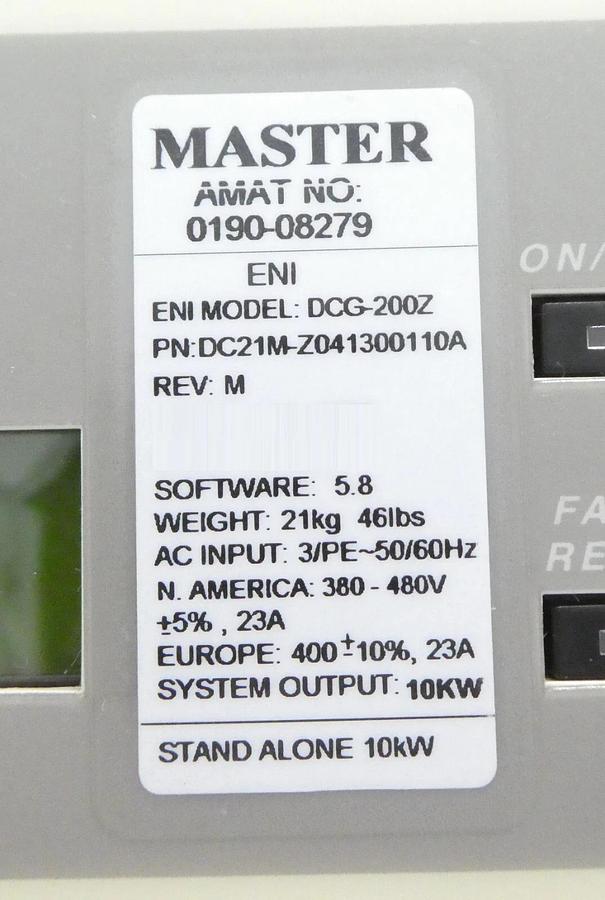 Used OPTIMA DCG-200Z ENI Power Systems DC21M-Z041300110A Generator Master Surplus