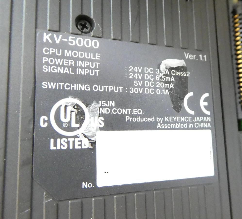 Used Keyence KV-5000 Real Time Logic Controller CPU Module Assembly Working Surplus