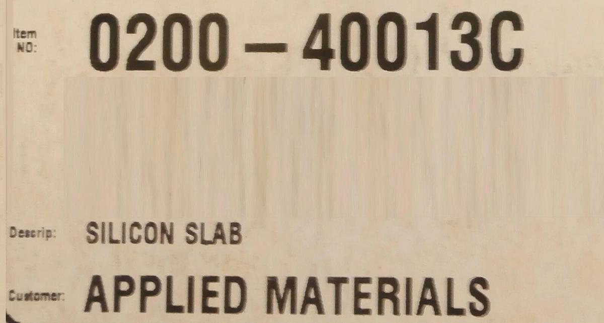 Refurbished West Coast Quartz 91-01627 Silicon Slab AMAT 0200-40013 OEM Refurbished
