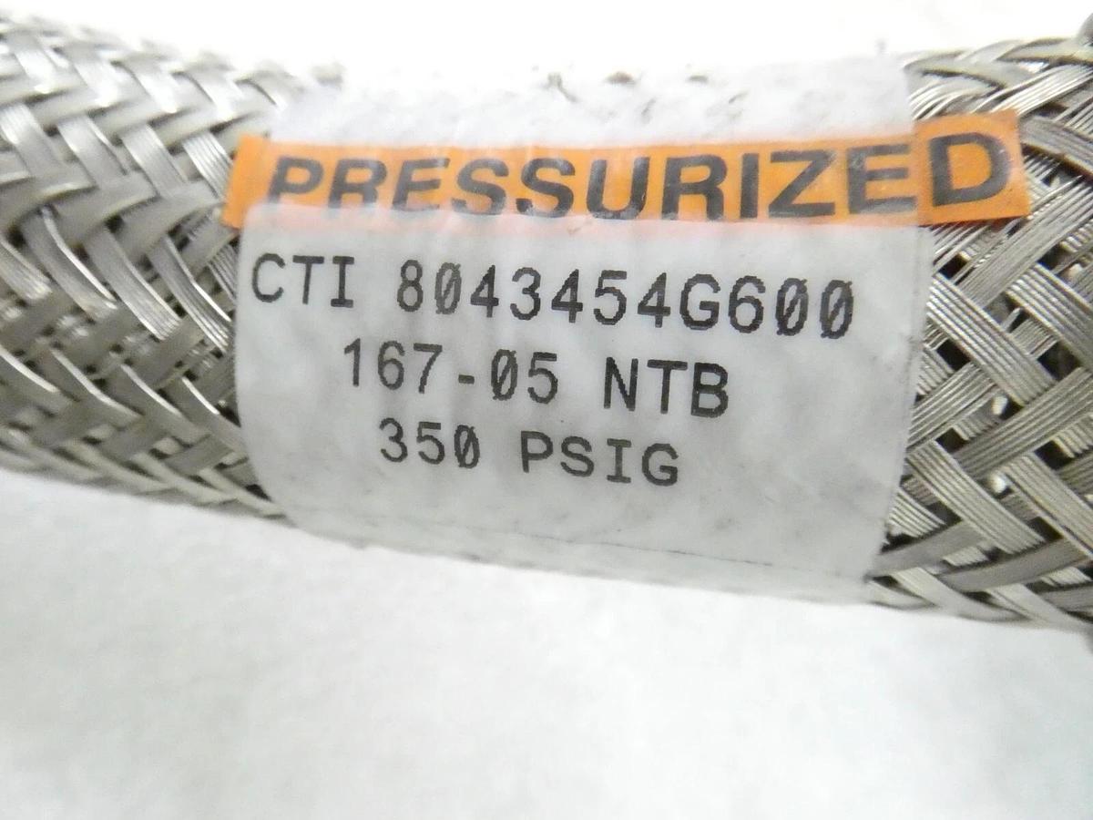 Used CTI-Cryogenics 8043454G600 Cryopump Flex Hose with Tee 8043505G002 AMAT Working