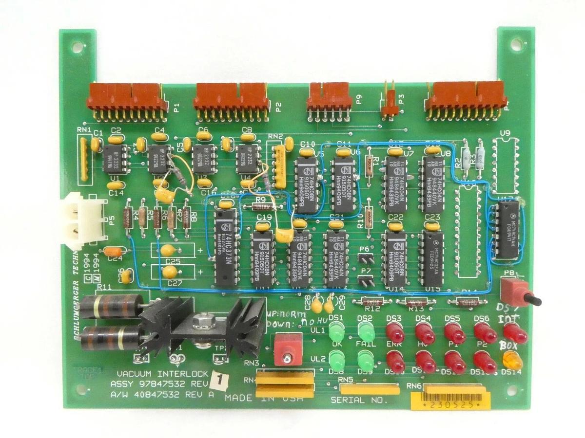 Used Schlumberger 97847532 Vacuum Interlock Board PCB 40847532 IDS-10000 Working