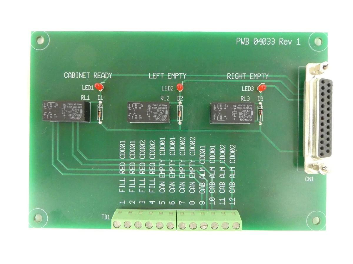 Used FujiFilm 04033 Cabinet Status Indicator PCB GenStream I/II Working Surplus