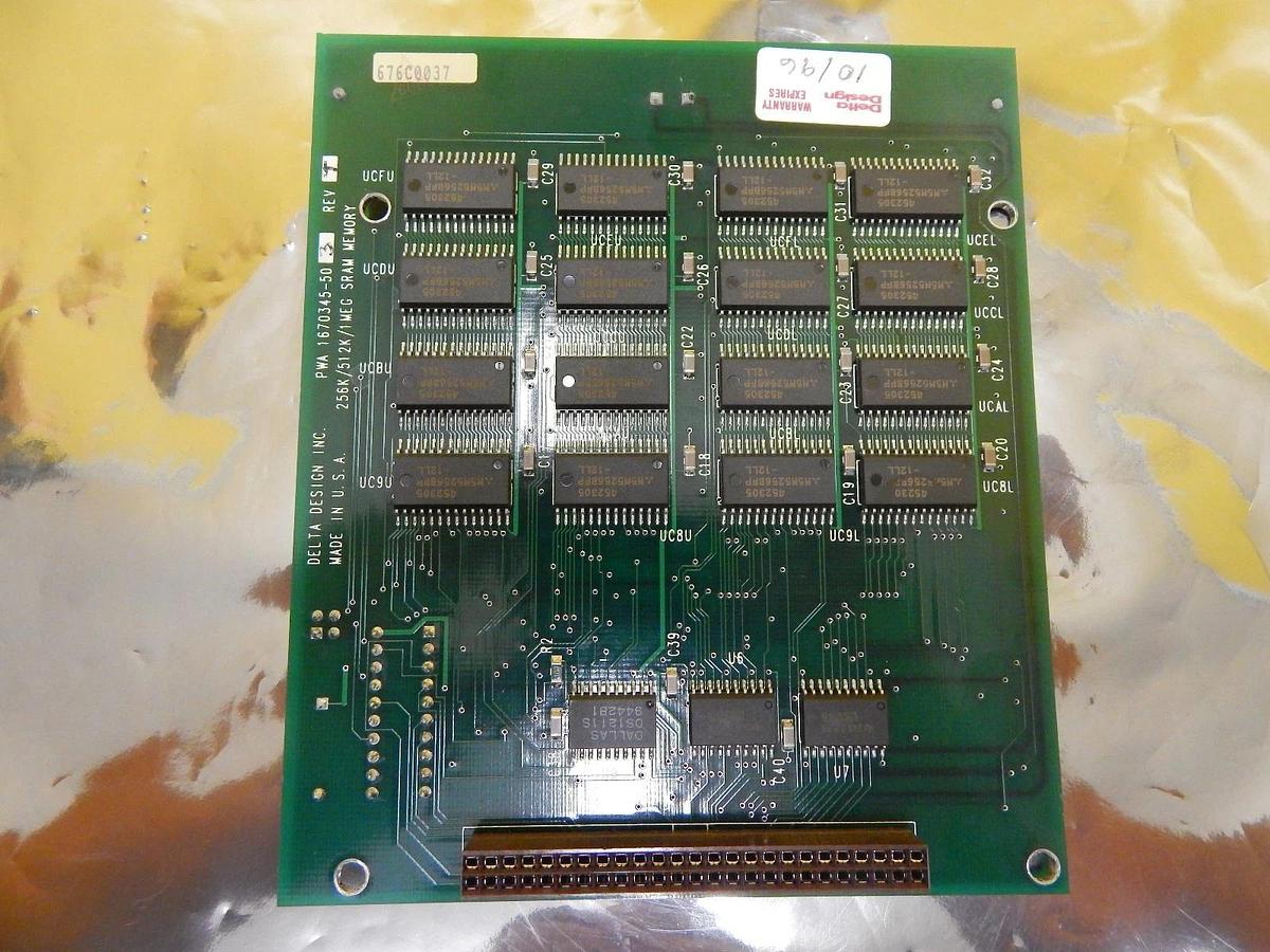 Used Delta Design 1670345-503 256K/512K/1 MEG SRAM Memory Board PCB 1670344 Used