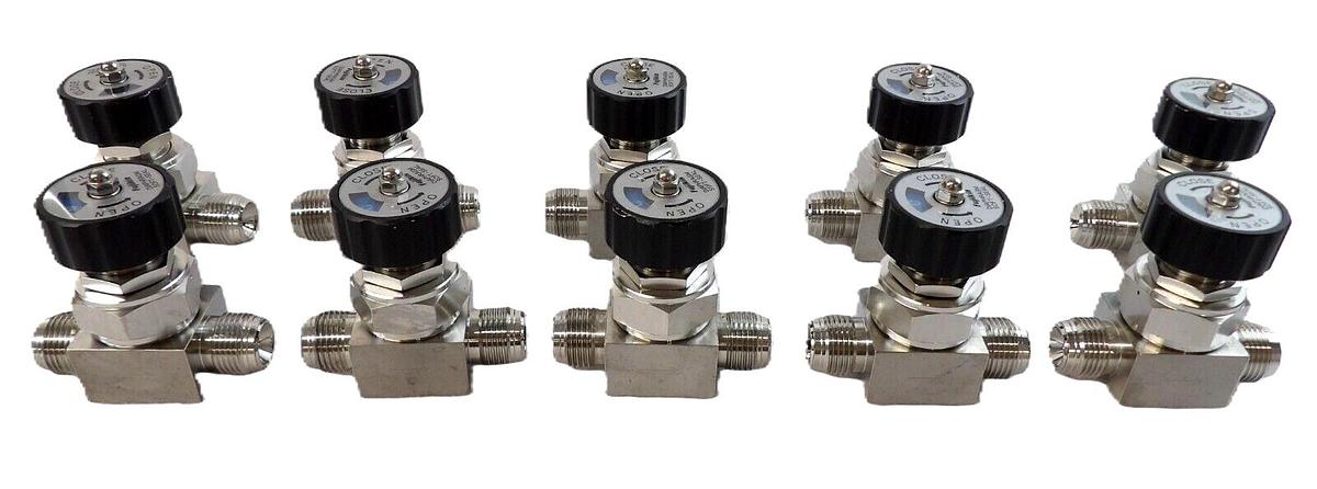 Used Fujikin 38822 Manual Diaphragm Valve Soft-Seal Reseller Lot of 10 Working