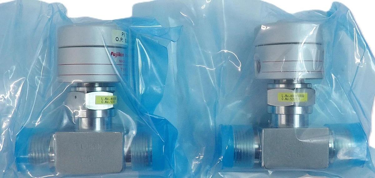 Fujikin 316L Diaphragm Valve Type N.C. Reseller Lot of 2 New Surplus
