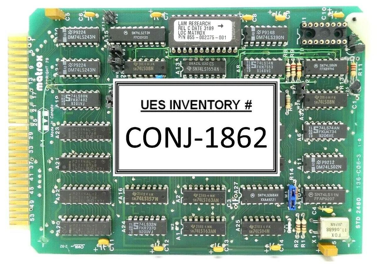 Used Matrox 136-C06-3 PCB Card STD-2480 Lam Research 855-002375-001 Working Surplus
