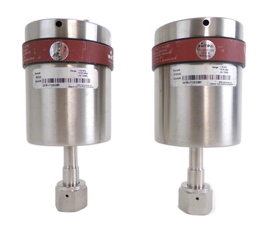Used MKS Instruments D27B11TCEC0B0 Baratron Dual Range Manometer Lot of 2 Surplus