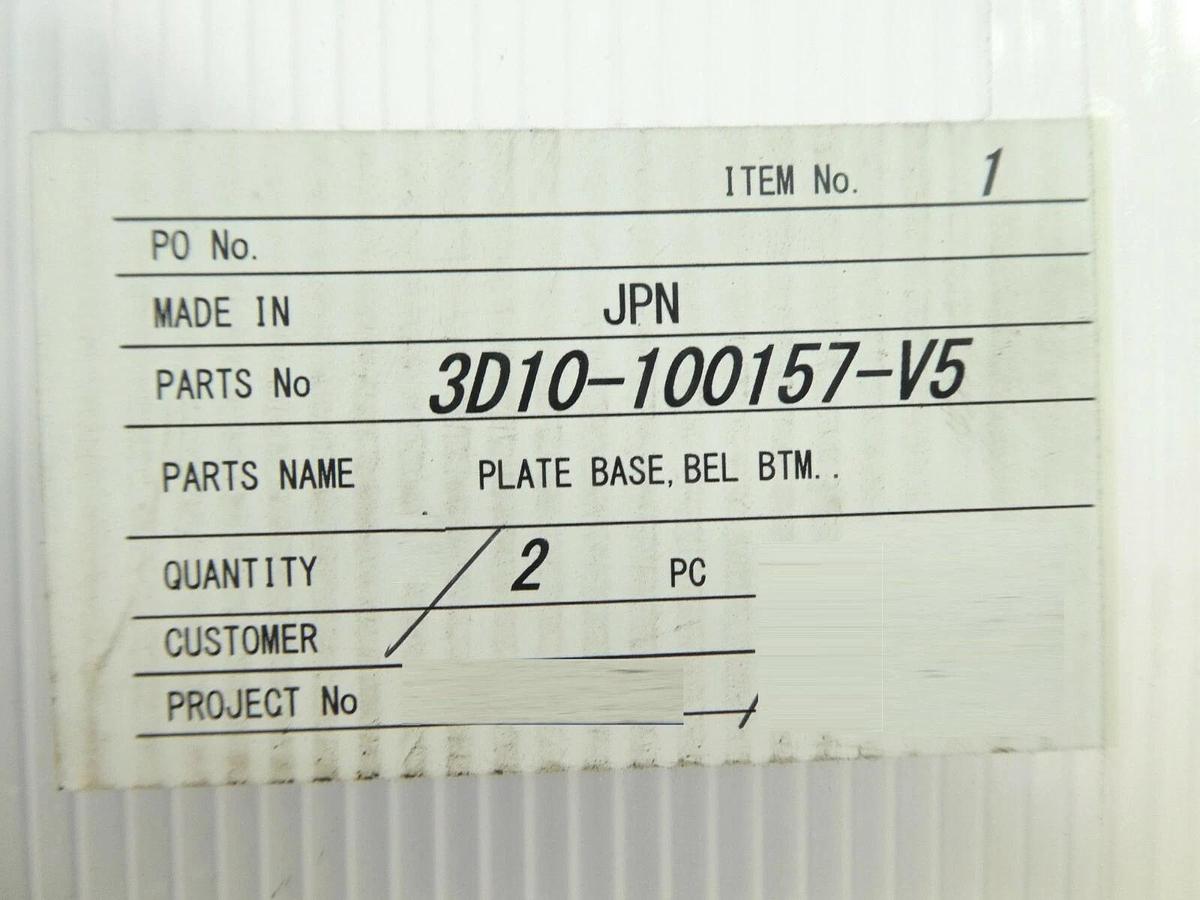 Used TEL Tokyo Electron 3D10-100157-V5 Plate Base BEL BTM Copper Cu OEM Refurbished