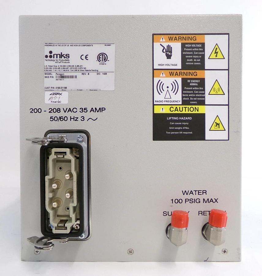 Used Paragon F* MKS Instruments AX7700-11 Plasma Source AMAT 0190-51186 Untested