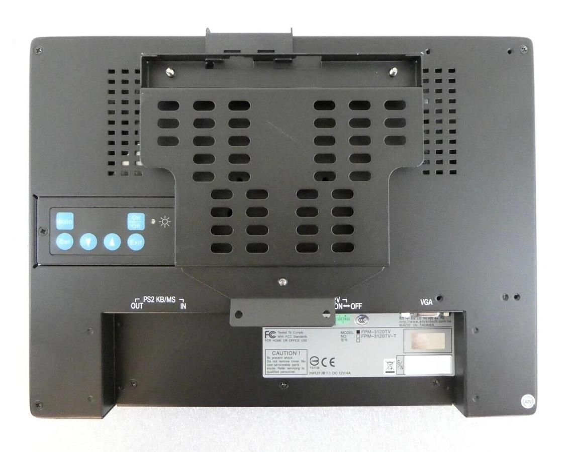 Used Advantech FPM-3120TV 12" Industrial Touchscreen Monitor HMI Working Surplus