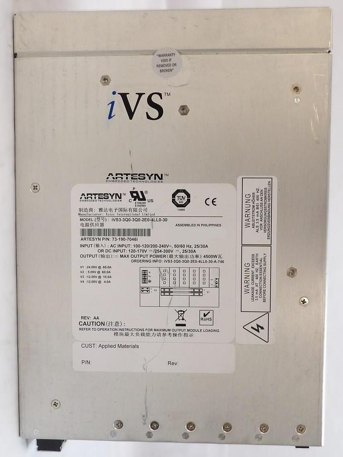 Used Artesyn 73-190-7046I Power Supply Assembly iVS3-3Q0-3Q0-2E0-4LL0-30 Working