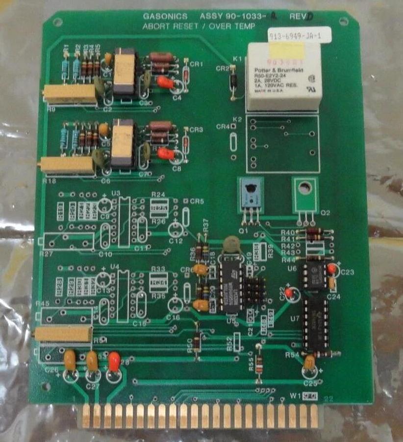 Used GaSonics 90-1033-02 Abort Reset Over Temp PCB Card Novellus Working Surplus