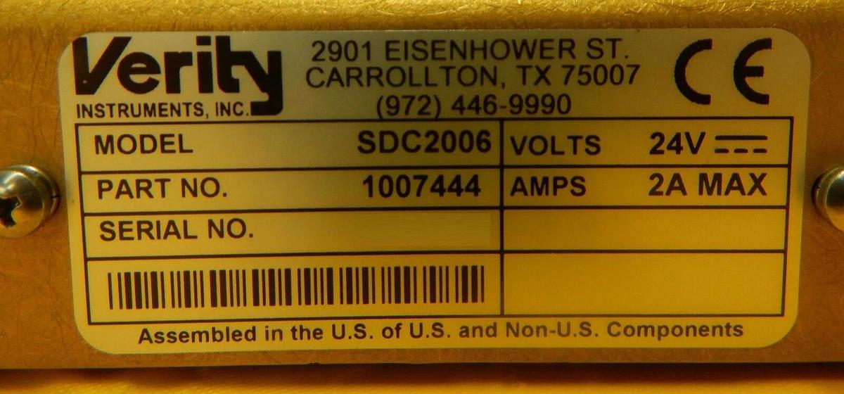 Used Verity Instruments 1007444 PCB Control Unit SDC2006 Novellus 27-355491-00 Spare