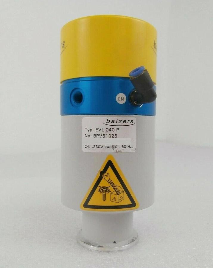 Used Balzers BPV51325 Right Angle Vacuum Isolation Valve EVL 040 P Working Surplus