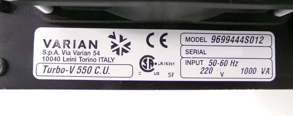 Used Turbo-V 550 C.U. Varian 9699444S012 Turbomolecular Pump Controller Working