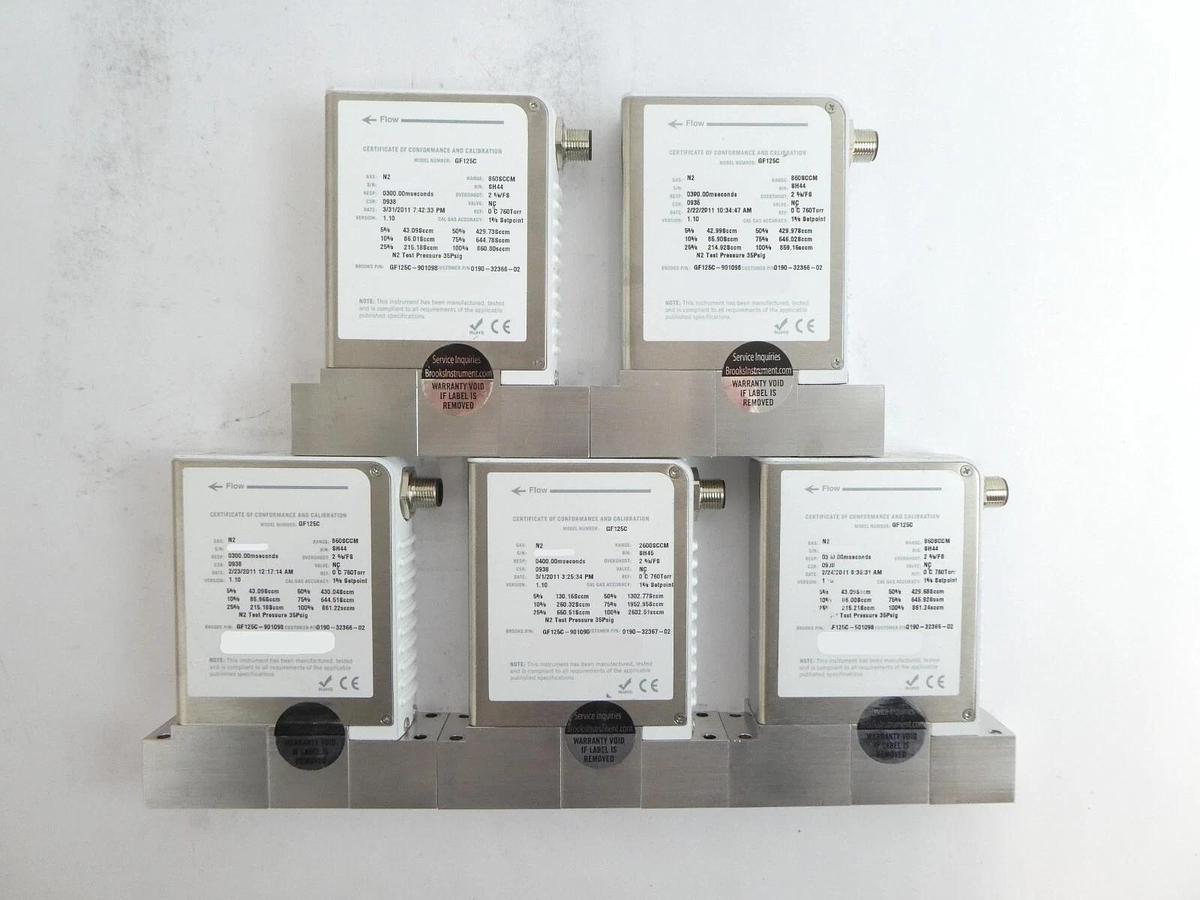 Used Brooks Instrument GF125C Mass Flow Controller MFC Reseller Lot of 16 Working