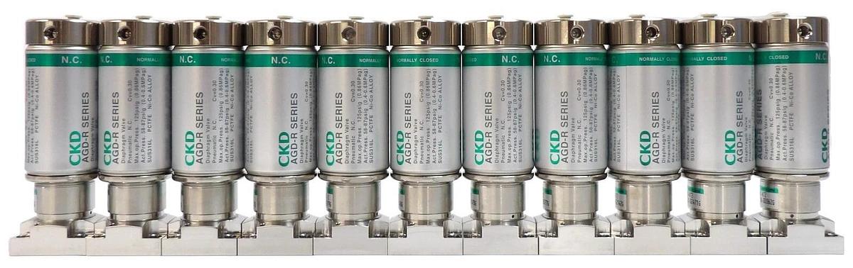 Used CKD MAGD-11R-AT2 Pneumatic Diaphragm Valve AGD-R Series Lot of 11 New