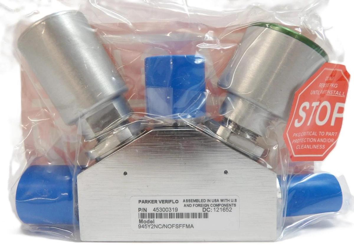 Parker Veriflo 45300319 3-Way Pneumatic Diaphragm Valve 945Y2NC/NOFSFFMA New