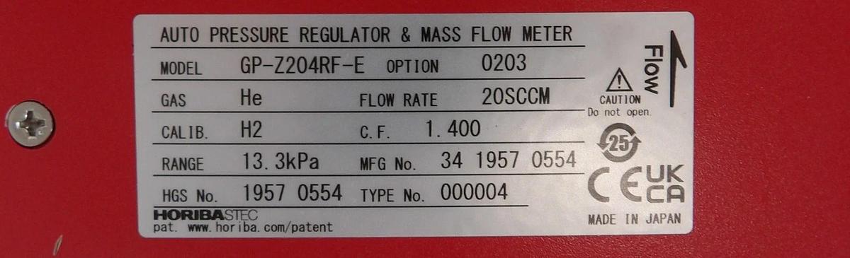 Used Horiba STEC GP-Z204RF-E MFC Mass Flow Controller Lot of 2 Surplus
