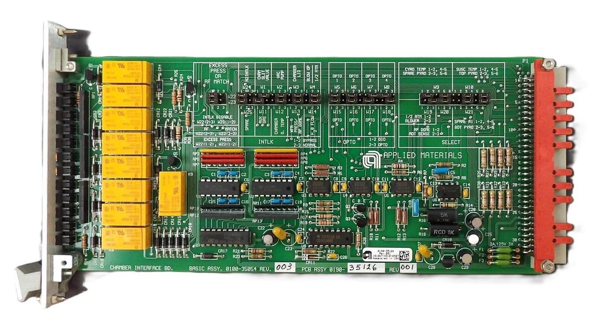 Used AMAT Applied Materials 0190-35126 Chamber Interface PCB 0100-35054 Working