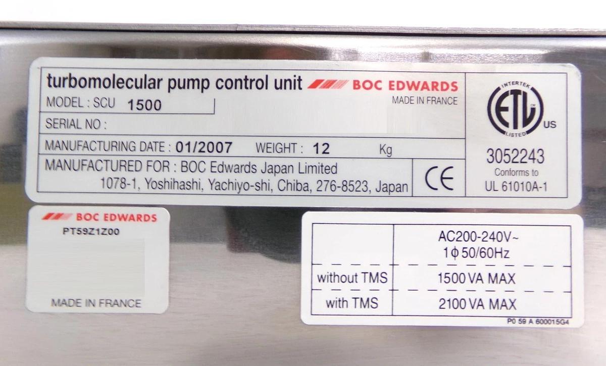 Used STP SCU-1500 Edwards PT59Z1Z00 Turbomolecular Pump Controller Turbo Working